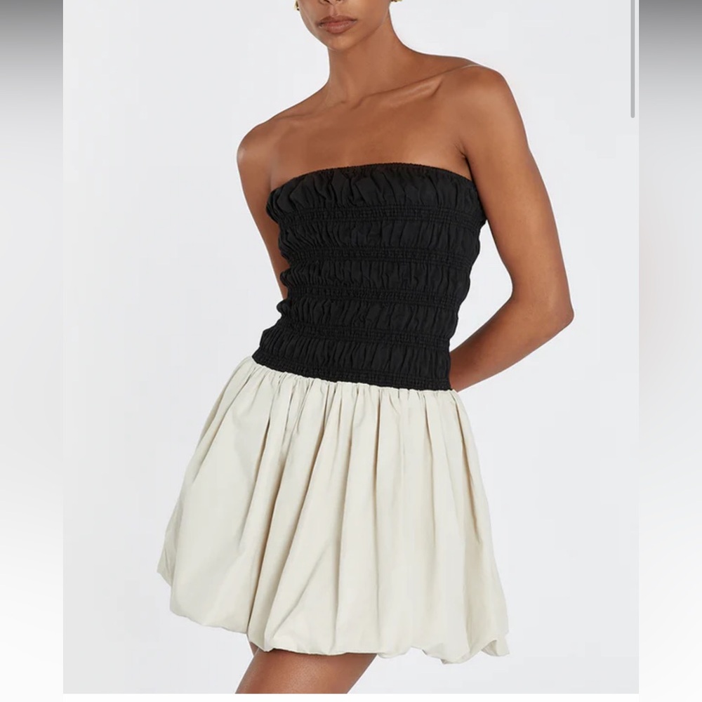 DISSH Black and Cream Strapless Mini Dress - Picture 11 of 14